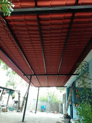 Techo para cochera con galvateja en Aguascalientes